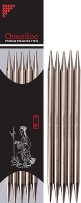chiaogoo 6" stainless steel double-pointed needles