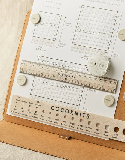 cocoknits ruler and gauge set