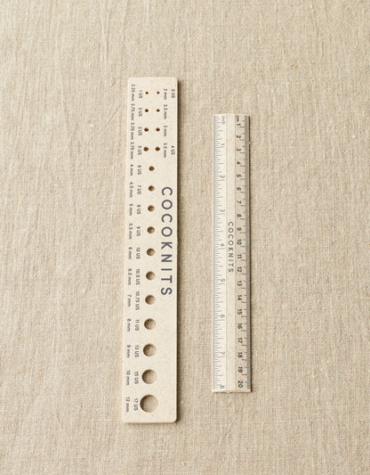 cocoknits ruler and gauge set