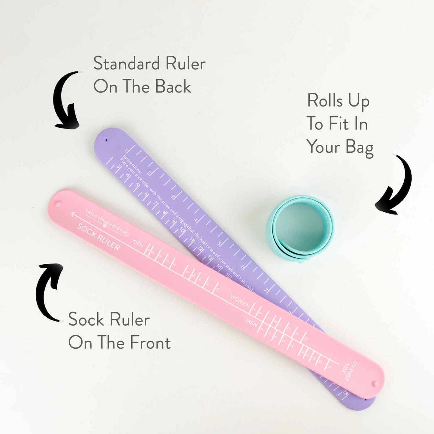 sock sizing bracelet ruler