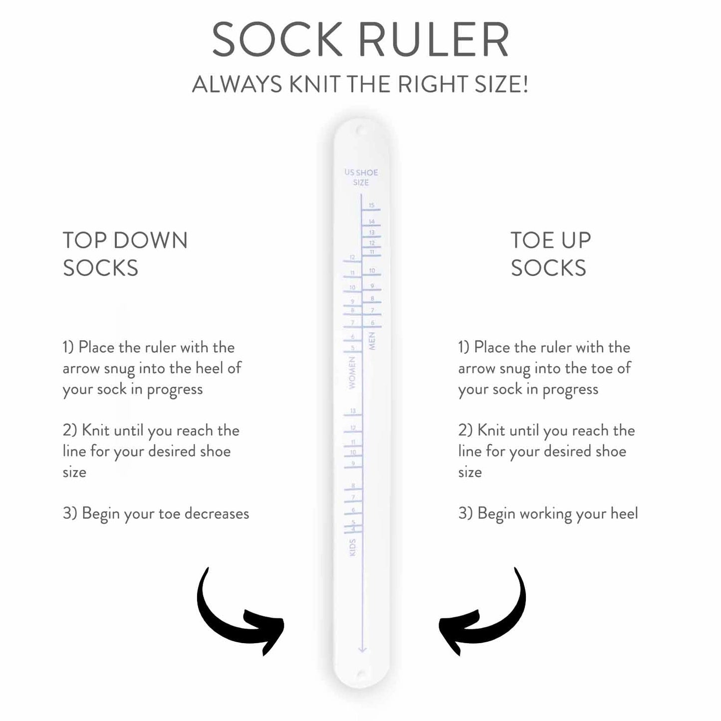 sock sizing bracelet ruler